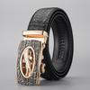 Belt Men'S Business High-End Leather Alligator Pattern Automatic Buckle Belt Embossing