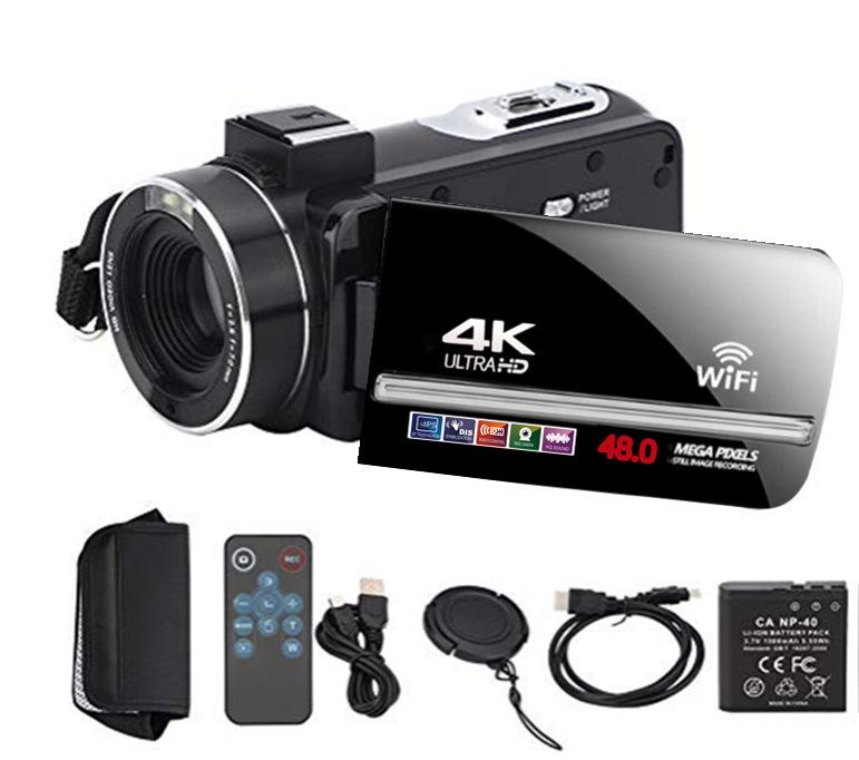 4K HD Digital Camcorder with 48MP, Microphone, Touchscreen & WiFi