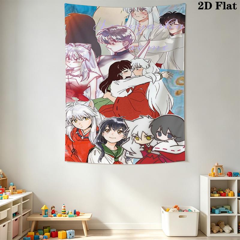 Inuyasha Timeless Adventures Tapestry Wallmounted Fashion Print Home Decor Wall Covering Decoration Homestay Soft Decoration Tapestry