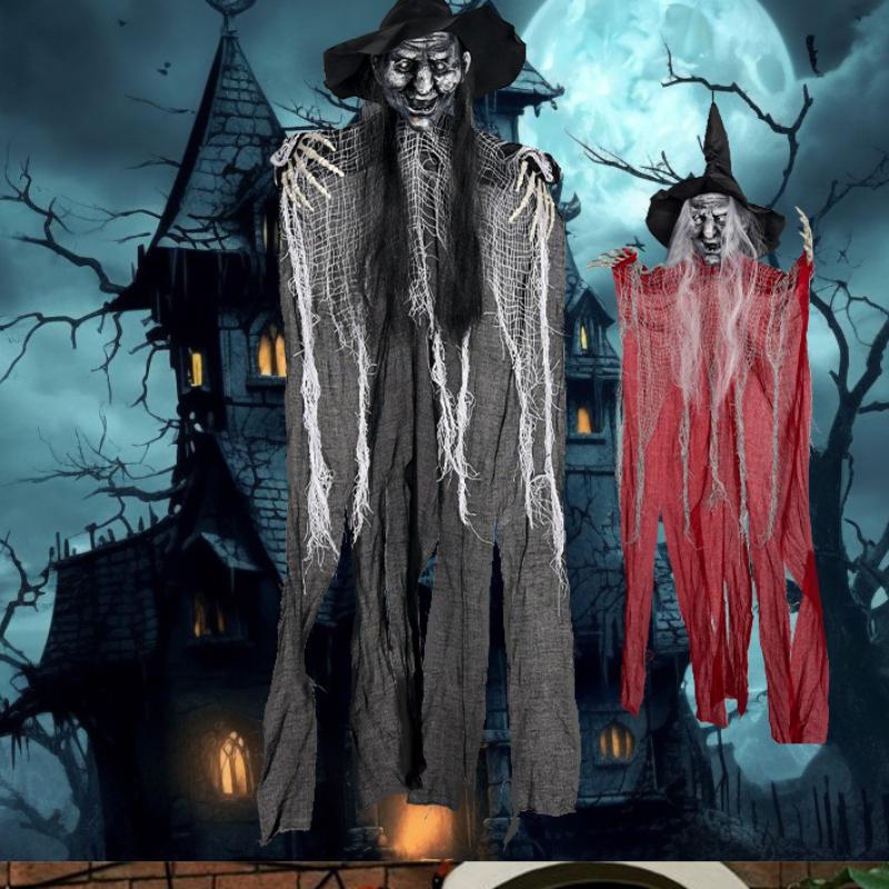 3pcs Witch Hanging Ghost Set Halloween Decoration Witch Ghost Hanging Chamber Scene Photography Props Home Outdoor Decoration