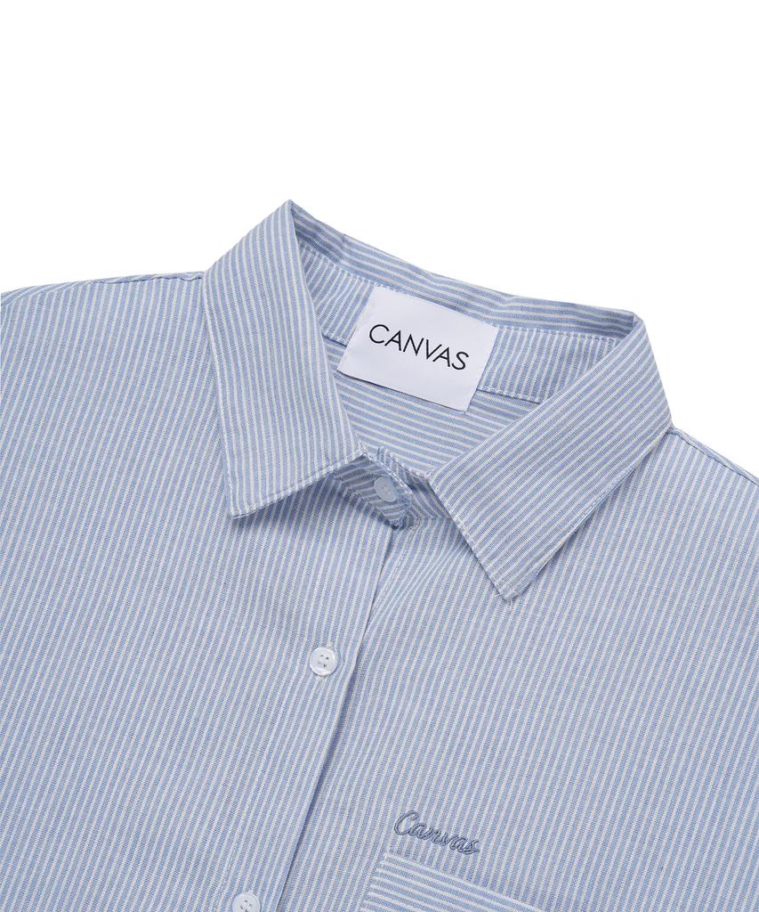 CNVS All Day Oversized Striped Shirt_Light Blue