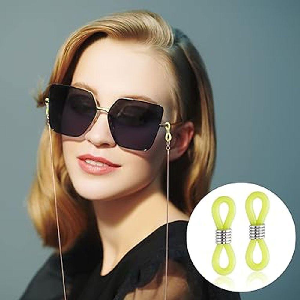 Купить 100Pcs 8Sahped Eyeglass Chain Loops Mixed Color Retainer DIY