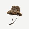 Herbst Damen Leopardenmuster Fischerhut Ins Punk Stil Spicy Girl Eimerhut Großer Schirm Outdoor Reise Strand Sonnenhut