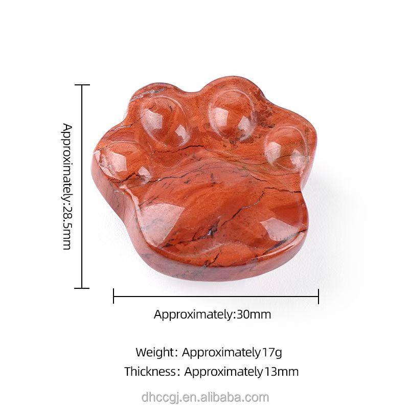 Hot Sale Natural Rose Quartz Cat Paw Polished Crystal Craft Multi Material 30mm Amethyst Cat Paw Diy Pendant for Gift