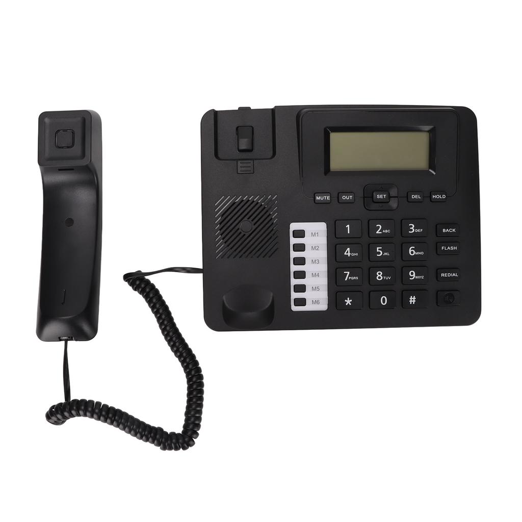 Home Desktop Corded Telephone LCD Display Hands Free Caller ID Alarm Clock Business Landline Telephone for Home Hotel