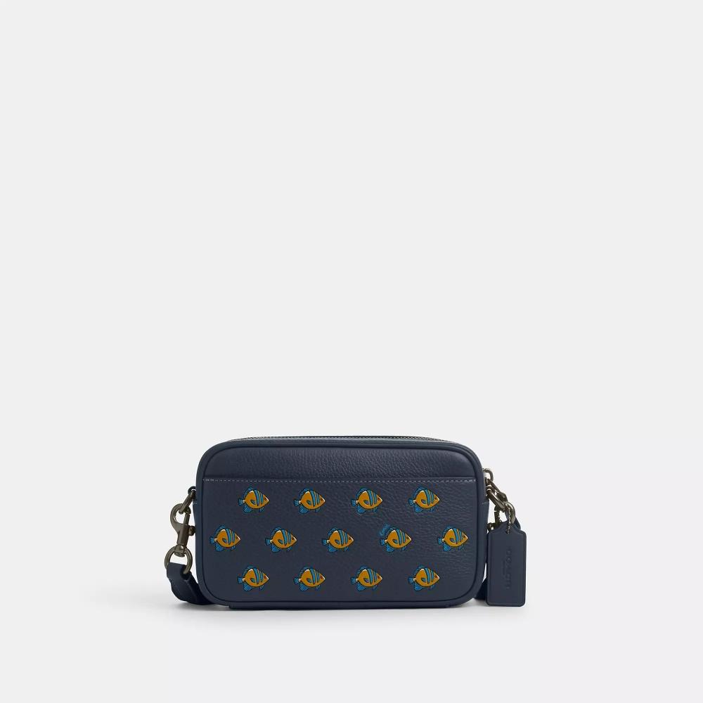 

Coach Jayden Crossbody With Fish Print gunmetal denim multi