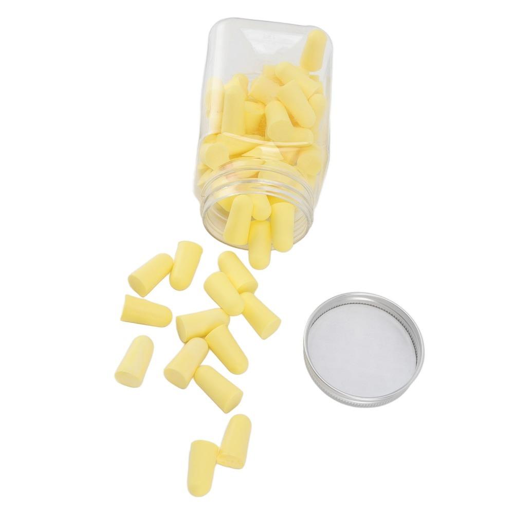 60Pcs 25 X 13mm 60Pcs Slow Rebound Foam Ear Plugs  Office Noisy Environment Sound Reduction