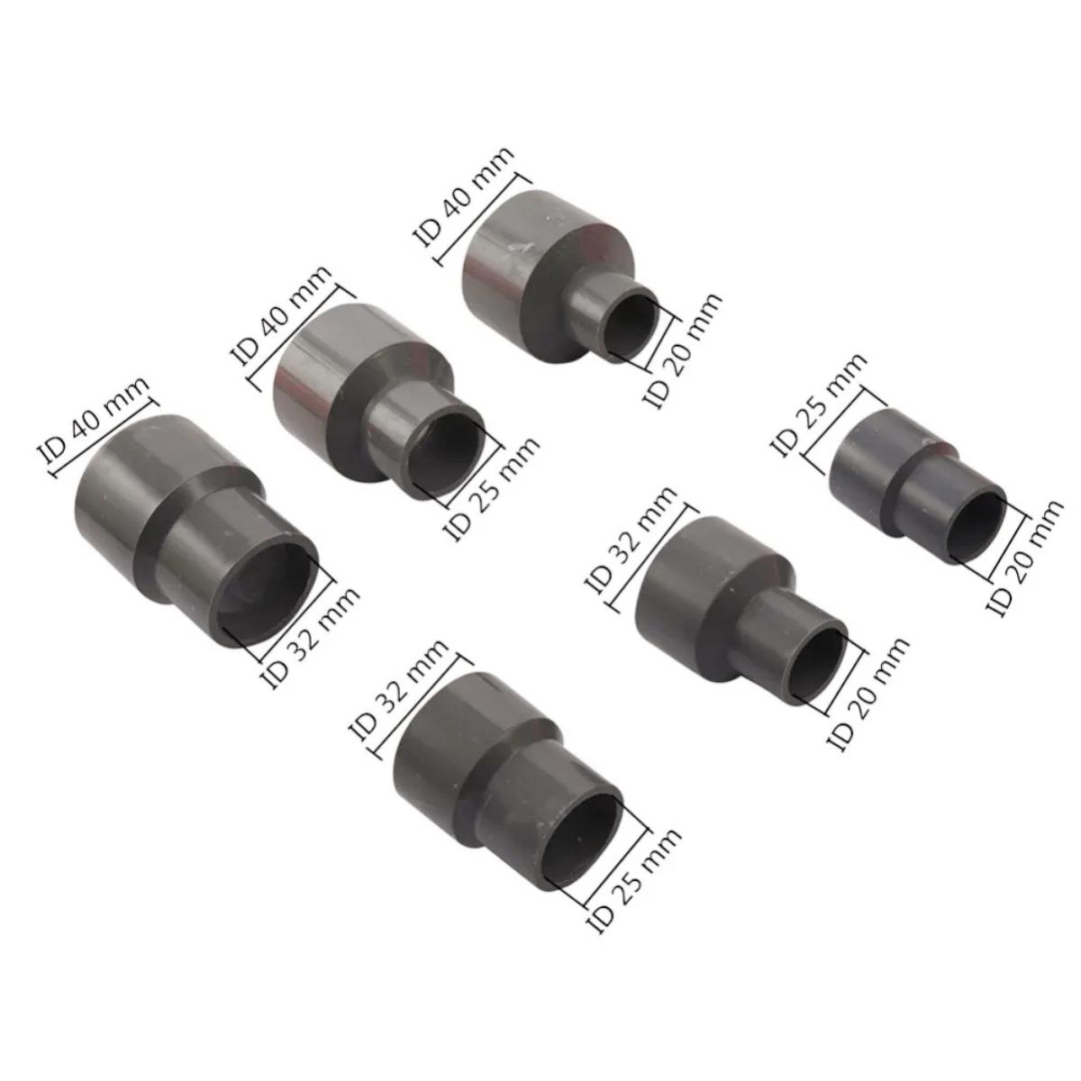 

PVC Straight Reducing Connector 20/25/32/40mm Garden Irrigation Water Pipe Joint Water Tube Repairing Adapter DIY Shelf Fittings 25mm to 20mm серый