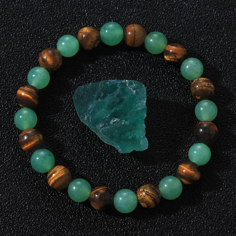 Tiger's Eye Stone Green Bracelet Women's Jewelry Handmade Beaded Bracelet with Hanfu