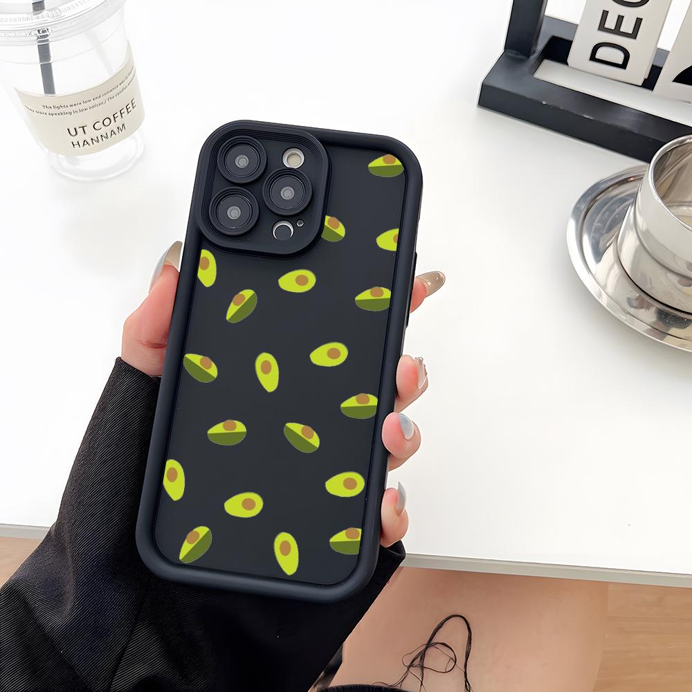 Cartoon Niedliche Avocado Handyhülle Weiches Silikon Für IPhone 17 16 15 14 13 12 Mini 11 Pro Max Plus Kameraobjektiv Schutzabdeckung