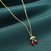 Fruit Cherry Cherry Pendant Necklace Femininity Sweet Oil Dripping Collarbone Chain Vl635