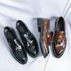 Neue Herrenmarke All Match Lederschuh Atmungsaktiv Gentleman Business Casual Britischer Stil Kariert Glänzend Quasten Slipper