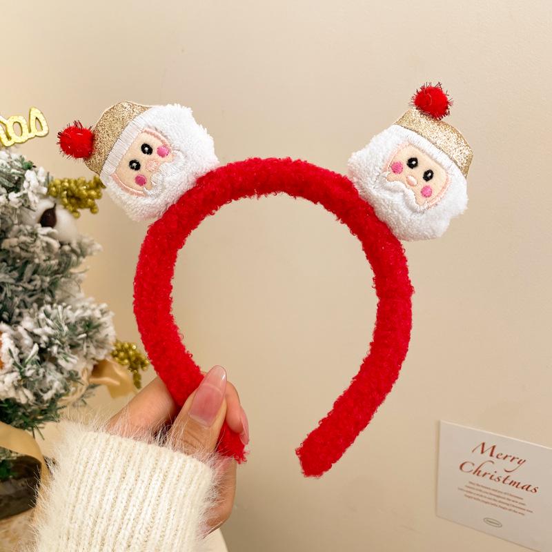 Christmas Plush Headband: Cute Versatile Hair Accessory for Girls.