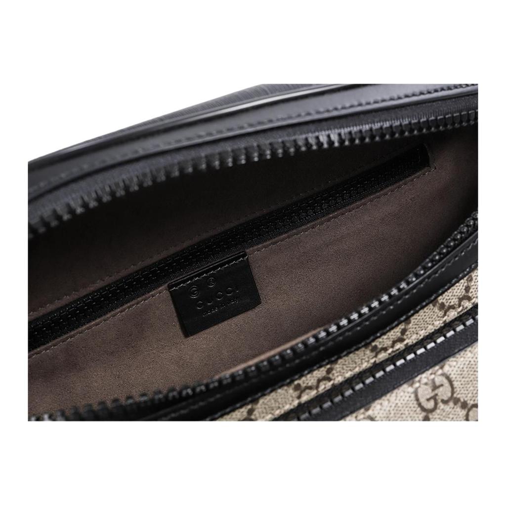 Gucci GG Supreme Adjustable Shoulder Strap Zipper Closure Canvas Waist Bag Men waist bag Light-Brown 779843-FAC95-9772