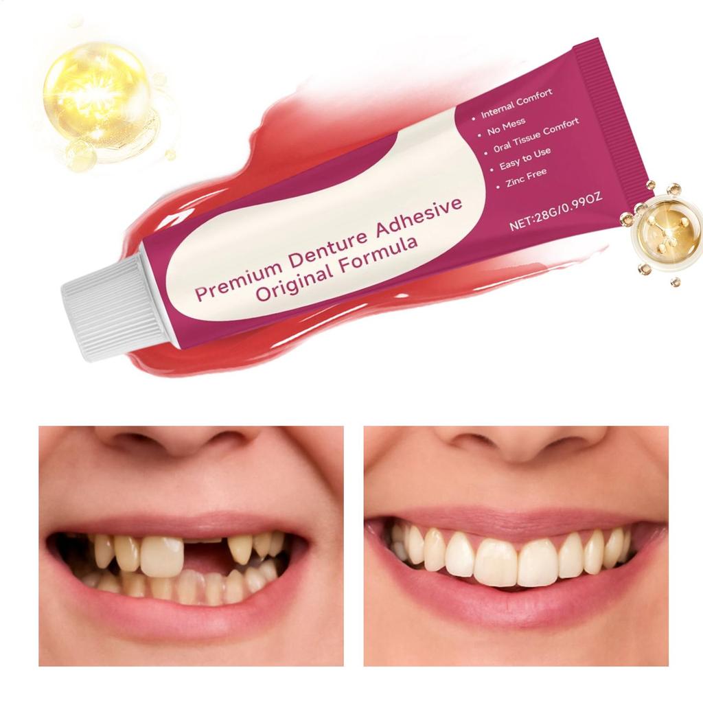 Denture Adhesive Glue For Dentures Gentle Secure Long Hold Airtight Seal Partials Adhesive Strength Denture Glue Cream