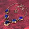 Faceted Blue Sapphire Necklace Copper Necklace Adjustable Chain Necklace Copper Jewelry Handmade Gemstone Necklace Ethnic Jewelry For Gifts