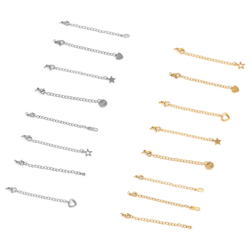 Elegant Tail Chain Extender 5cm Stainless Steel Tail Chain for Necklace Extensions Bracelet Lengthener Chain