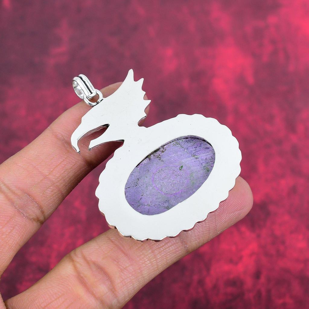 Purpurite Jewelry, 925 Solid Sterling Silver Pendant Handmade Gemstone Jewelry, Gifts For Wife Brand New Pendant