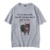 Im In Love with My GF Please Dont Talk To Me Cat Funny Meme T Shirts Unisex Women Casual Cotton Short Sleeve Oversized Tshirts