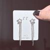 New Simple Stars Tassel Earrings for Women Korean Charm Delicate Shiny Rhinestone Drop Earring Fashion Wedding Gift Jewelry