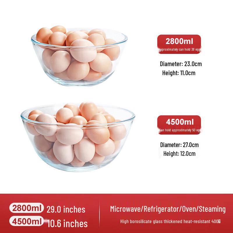Jingbaodi High-Temperature Glass Mixing & Serving Bowl Set