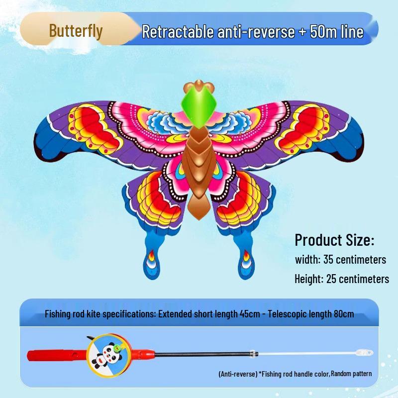 Mini Swallow Kite for Kids: Lightweight, Easy-to-Fly Handheld Fishing Rod Design