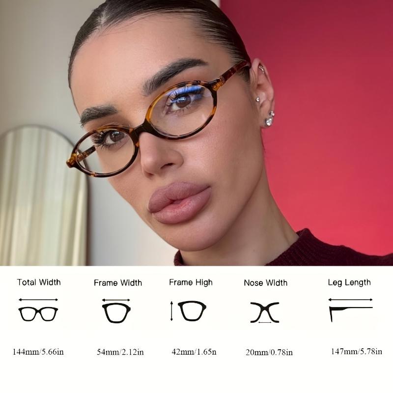 4PCS Oval Shaped Small Frame Transparent Glasses Fashionable Retro Personalized Glasses Frame Women's Glasses Daily Wear