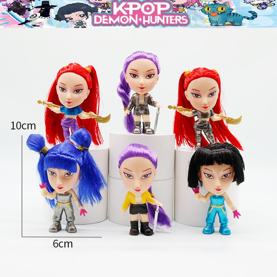 Barbie Hair Kpop Demon Hunters Figure Model Toy PVC Cartoon New Product Desk Decoration Collection Figures Model Toy Gift