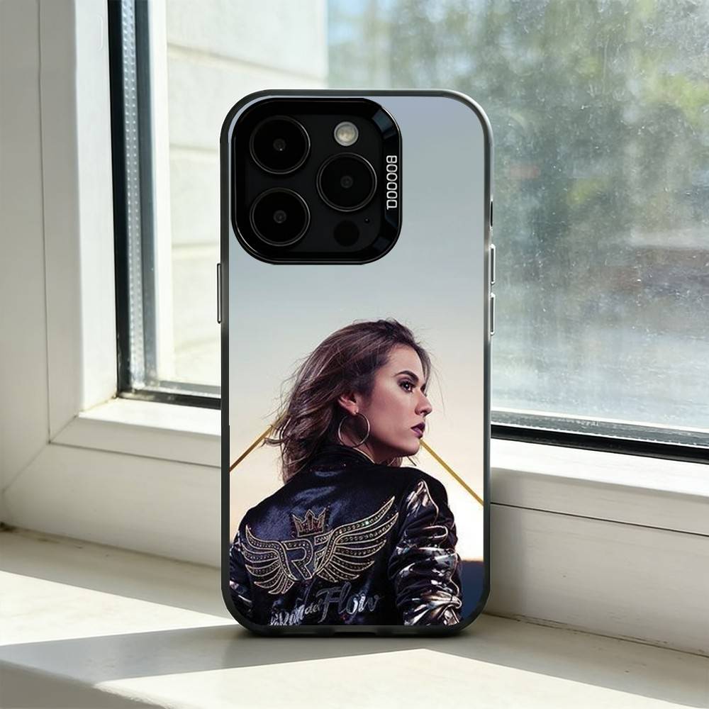 

La-La Reina Del Flow Phone Case For iPhone 17,16,15,14,13,12,11 Plus,Pro Max,XS,Colored Silver Plated Inside Cover iPhone16promax