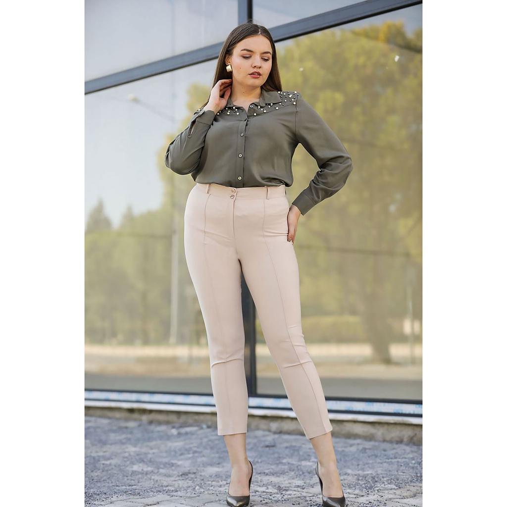 Cream Plus Size Classic Trouser купить 