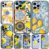 Fruit Mediterranean Lemon Phone Case For Apple iPhone 15,14,13,12,11,Pro,X,XS,Max,XR,Plus,Mini Soft Black Cover