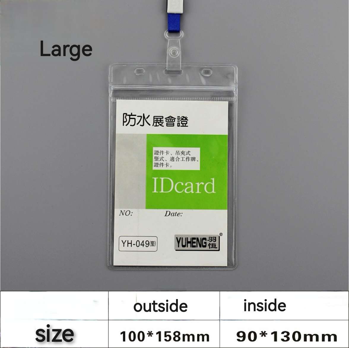 

Подвеска с прозрачным наконечником, держатель для бейджа с именем, водонепроницаемая карточка, держатель для удостоверения личности со шнурком, держатель для удостоверения личности из ПВХ Large Vertical