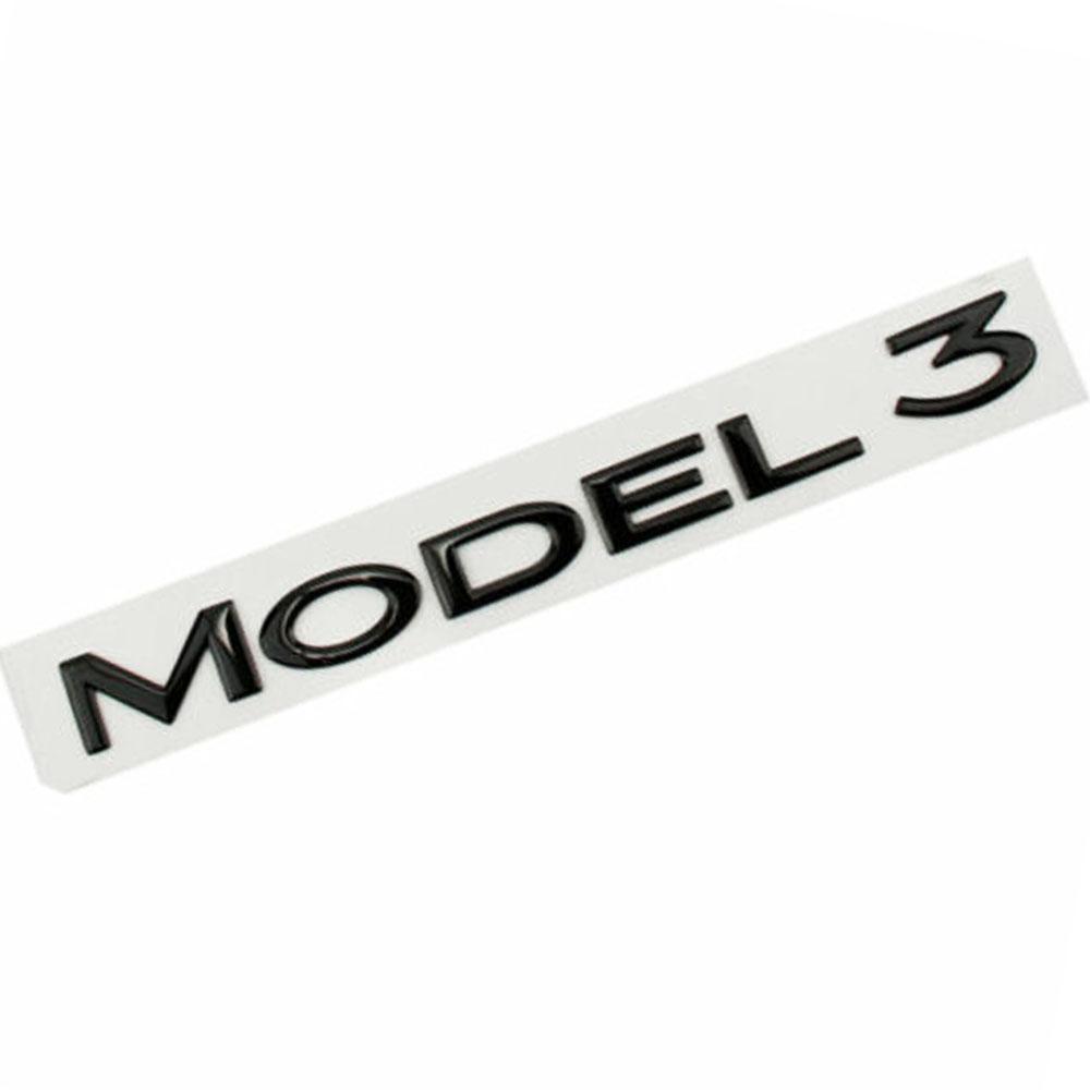 For TESLA MODEL 3 Lettering Car Logo Rear Trunk Badge Emblem Decorate Styling Sticker Auto Accessories