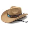 Suede Western Cowboy Top Hat Rolled Edge Vintage Riding Hat Men's and Women's Wool Felt Hat Jazz Hat Sun Hat