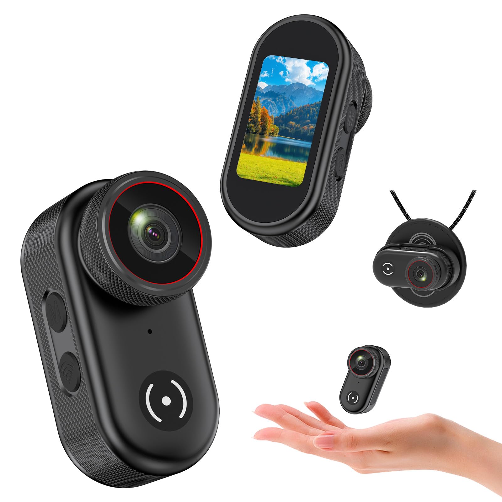 

4K Vlog Wearable Action Mini Video Body Mountable on Abundant USB OTG Function for Smartphone Data Japanese Instruction Manual Included Camera,