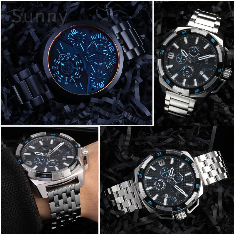 For DIESEL Stainless Steel Men's Watch Band Dz7395 Dz4316 Police Large Dial 22 24 26 28 Double Press Buckle Replace Watch Strap