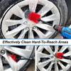 Wheel Brush Kit, Soft Drill Wheel Cleaner Brush, No Scratches Highly Dense Car Cleaning Brush Set For Wheels, Rims, Engines, Exhaust(Red/Black,2Pcs)