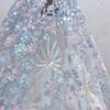Wedding Dress Fabric New Sky Blue Quality Children's Clothing Stage Costume Cheongsam Sequined Fabric