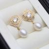 Genuine Freshwater Pearl Drop Earrings For Women,Natural 925 Silver Pearl Earrings Wife Mother Birthday Gift White Black