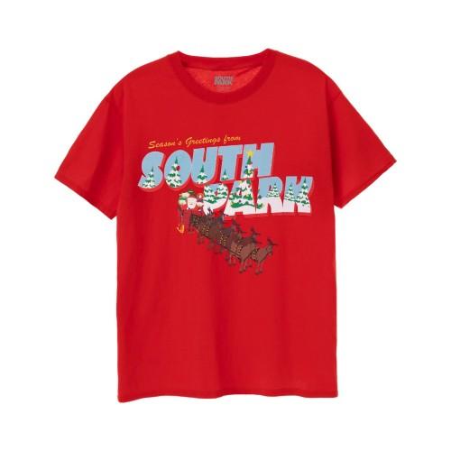 T-shirt da uomo di auguri di stagione di South Park L rosso