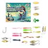 Seasonal Fishing Lure Advents Calendar Christmas Countdowns Fishing Tackle Box with 24 Assorted Baits for Celebration