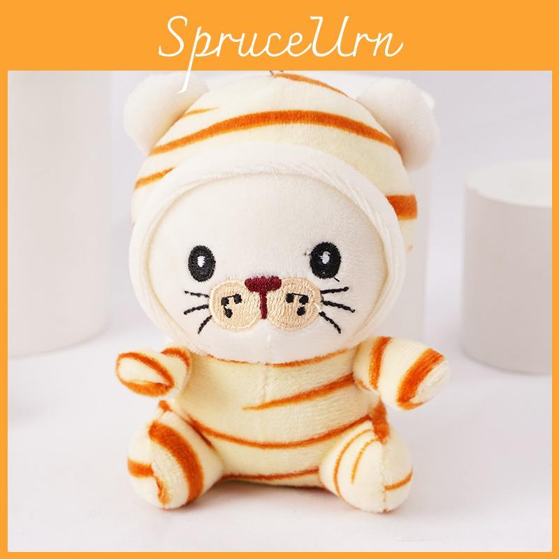 Small Plush Tiger Keychain Cuddly Pp Cotton Stuffed Bag Charm For Gifts