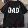 Camiseta DAD 2 Presente Dia dos Pais Conjunto de Treino Masculino Estampado com Letras Verão Casual Roupa Esportiva Gola Redonda Manga Curta Algodão Pulôver Top