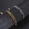 Paper Clip Chain Link Double Layers Bracelets For Women Men Gold Stainless Steel Bracelet Jewelry Friends Couple