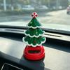 Árvore Solar de Natal, Árvore Balançante Decoração para Painel de Carro, Enfeite Solar com Cabeça que Acena para Veículo e Mesa Decoração Festiva de Feriado