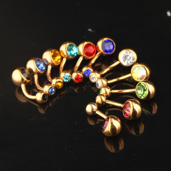 Stylový kroužek na pupík, galvanicky pokovený, unisex jemný