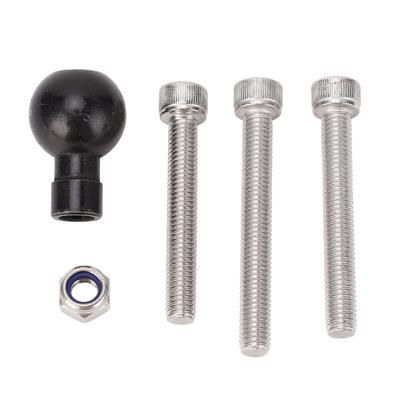Motorcycle Handlebar Clamp Base Fork Stem Ball Base Ball Head Base with M8 Bracket Bolt 1 Inch Rubber Ball for B‑367U