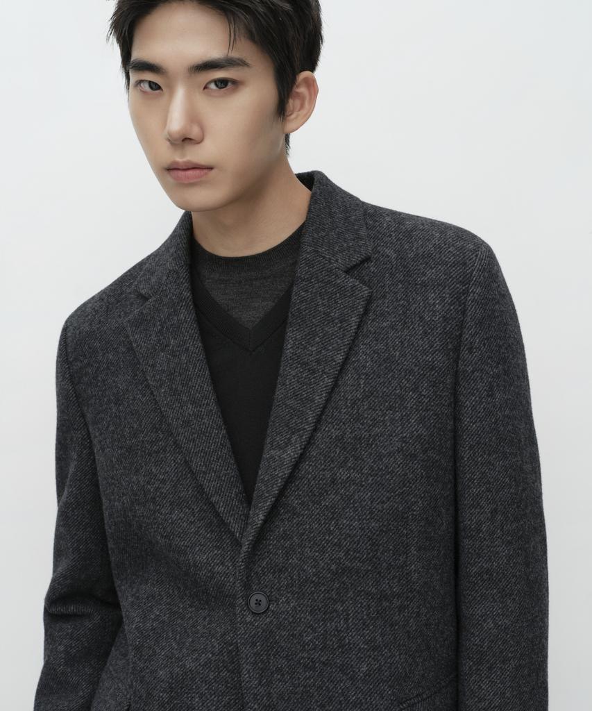 MUSINSA STANDARD [City Workers] Wool Blend Tweed Blazer [Dark Grey]