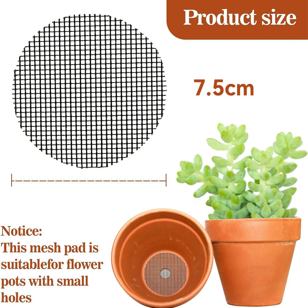 100 Pieces Set Bonsai Pots Mesh Pad Flower Pot Drainage Mat