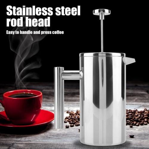 Vbestlife French Press Double-Walled Stainless Steel Coffee Maker, Coffee/Tea Maker Pot for Home, Office, or Coffee House (800ML)